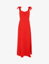 Robe longue unie à bretelles - Rouge - 5