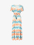 Robe longue évasée tie and dye - Bleu/orange - 5
