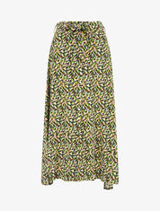 Jupe longue boutonnée imprimé fleuri - Jaune - 1