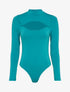 Body ajouré à col montant - Bleu canard - 3