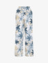 Pantalon à taille élastiquée imprimé feuilles - Bleu - 5