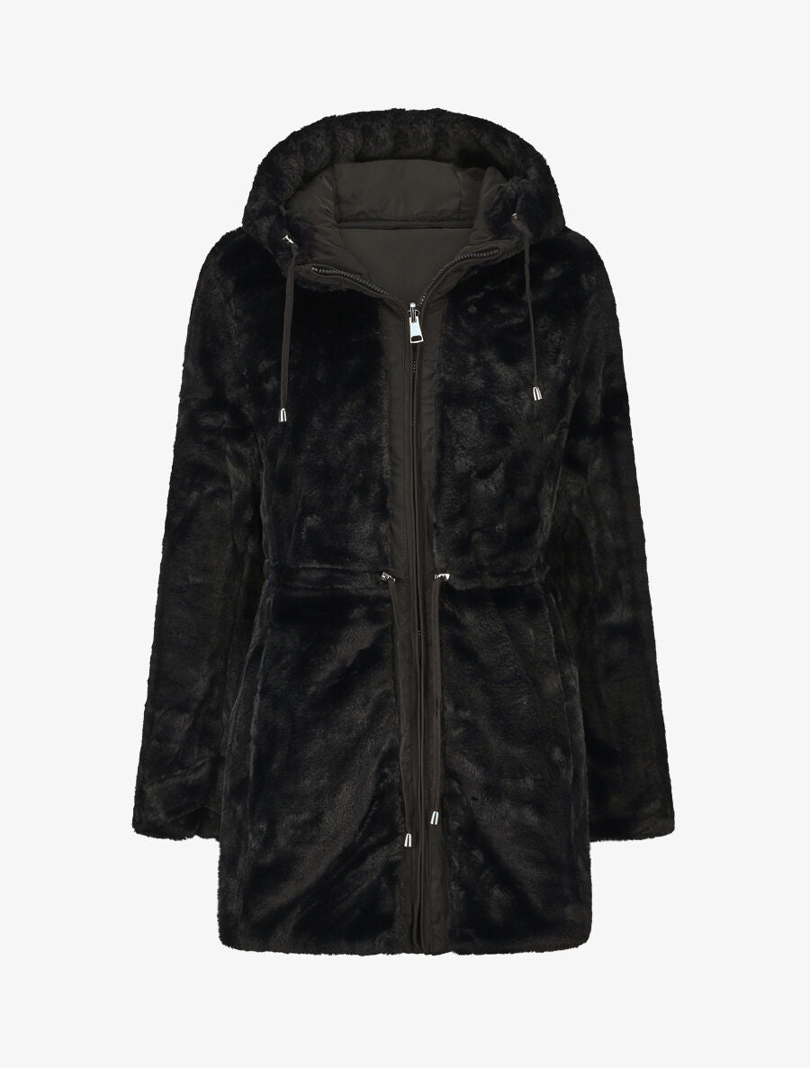 Parka réversible droite grande taille - Noir - 4