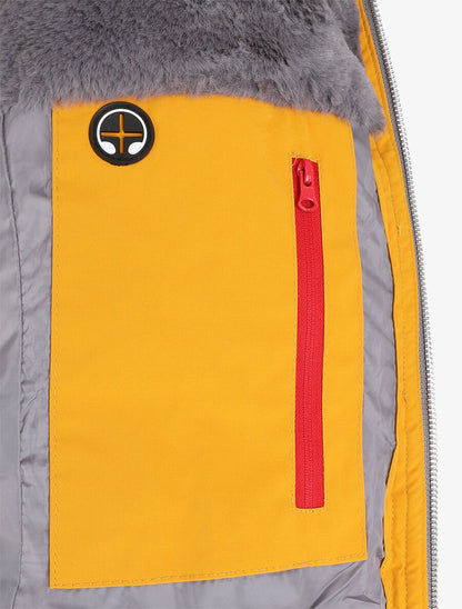 Parka matelassée à capuche fourrée - Moutarde - 3