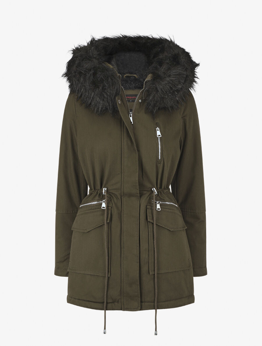 Parka fourrée à capuche - Kaki - 4
