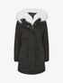 Parka à col en fourrure synthétique - Noir/blanc - 4