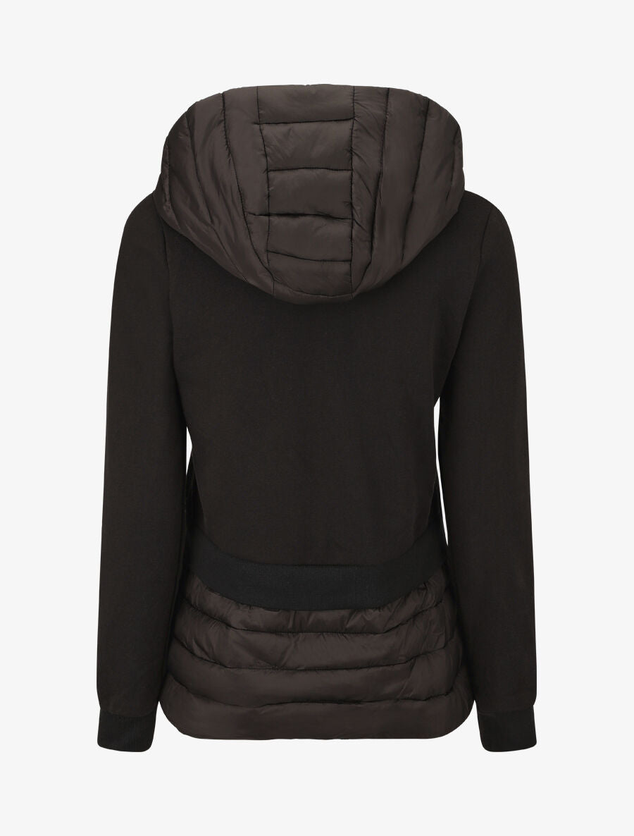 Sweat à capuche bi-matière - Noir - 2