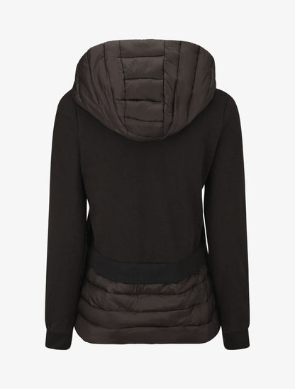 Sweat à capuche bi-matière - Noir - 2