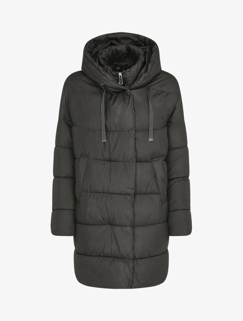 Doudoune oversize à capuche - Noir - 1