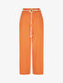 Pantalon droit taille haute élastiquée - Orange - 4