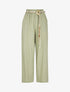 Pantalon droit taille haute élastiquée - Vert d&