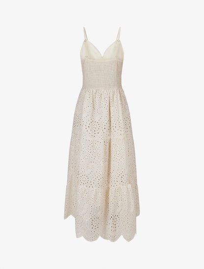 Robe longue à broderies et sequins - Ivoire - 2