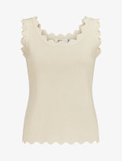 Top en maille sans manches - Beige - 1