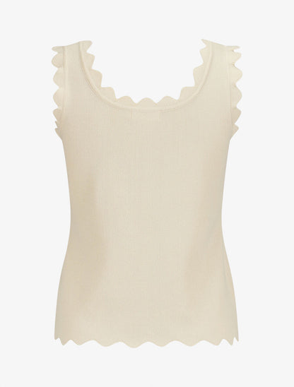 Top en maille sans manches - Beige - 2