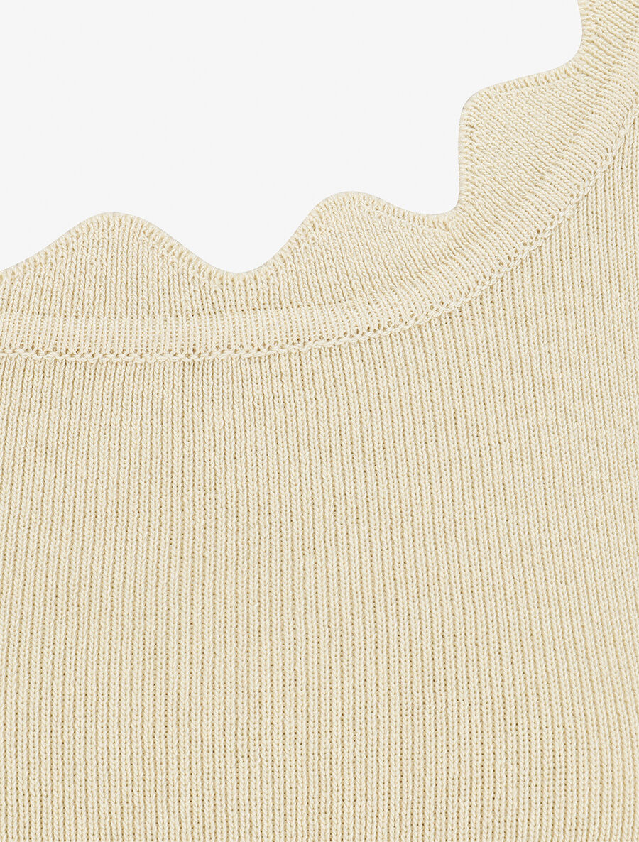 Top en maille sans manches - Beige - 3