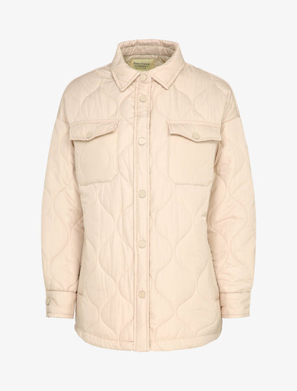Veste matelassée à poches à rabat - Beige - 3