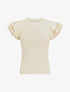 Top ajusté en maille mancherons volantés - Beige - 1