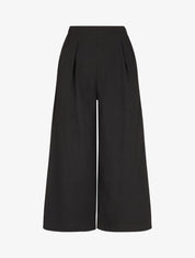 Pantalon uni effet lin - Noir - 4