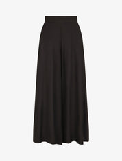 Pantalon ample taille haute élastiquée - Noir - 1