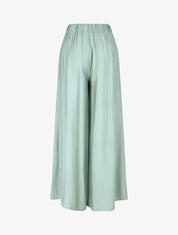 Pantalon ample taille haute élastiquée - Vert - 4