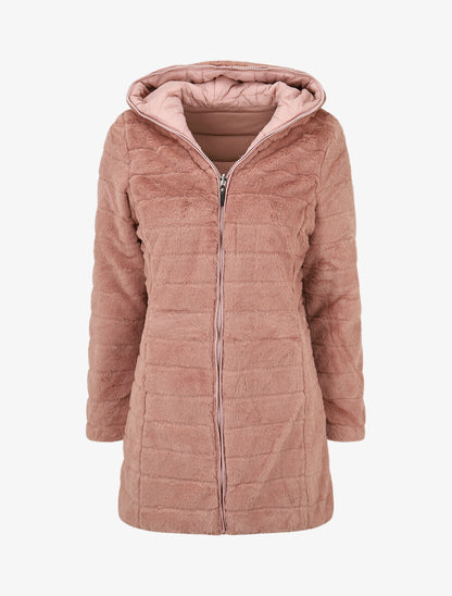 Doudoune réversible à capuche - Vieux rose - 4