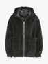 Manteau duveteux à capuche - Noir - 1