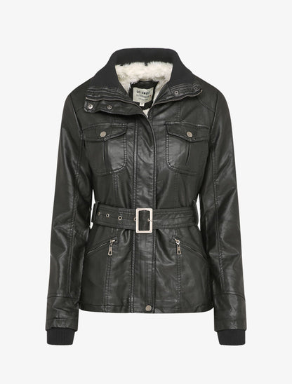 Parka fourrée en simili - Noir - 3