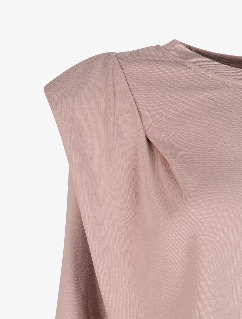 Sweat ample à épaulettes - Taupe - 3