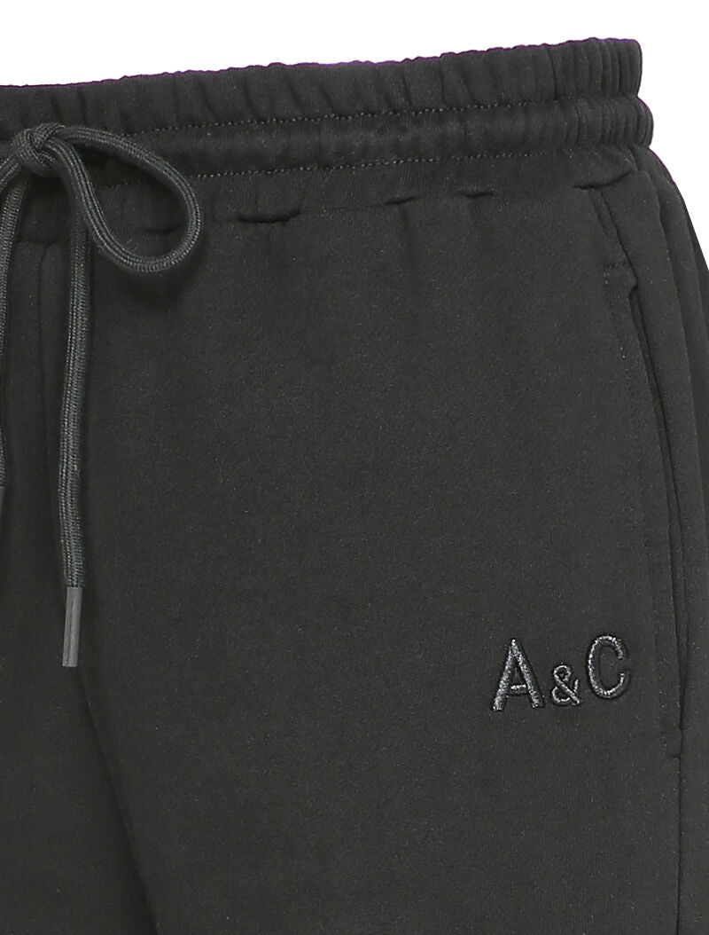 Jogging uni à broderie - Noir - 3