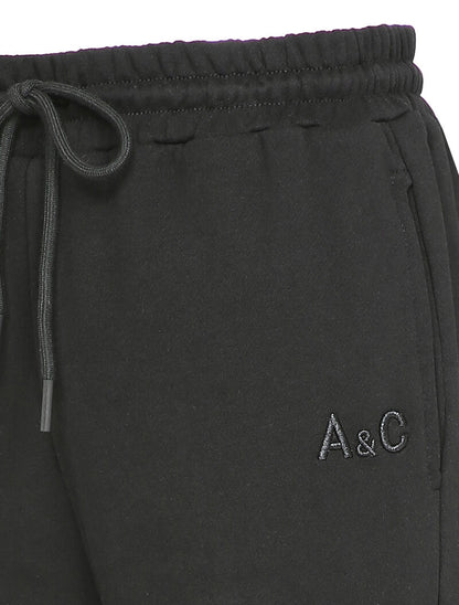 Jogging uni à broderie - Noir - 3