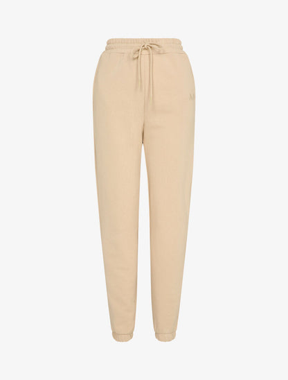 Jogging uni à broderie - Beige - 1