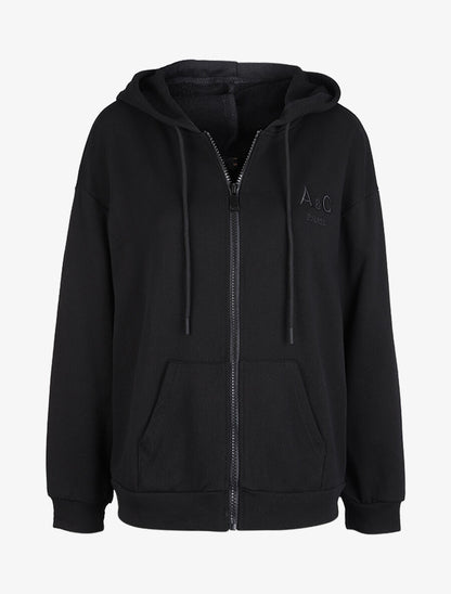 Sweat à capuche zippé - Noir - 3