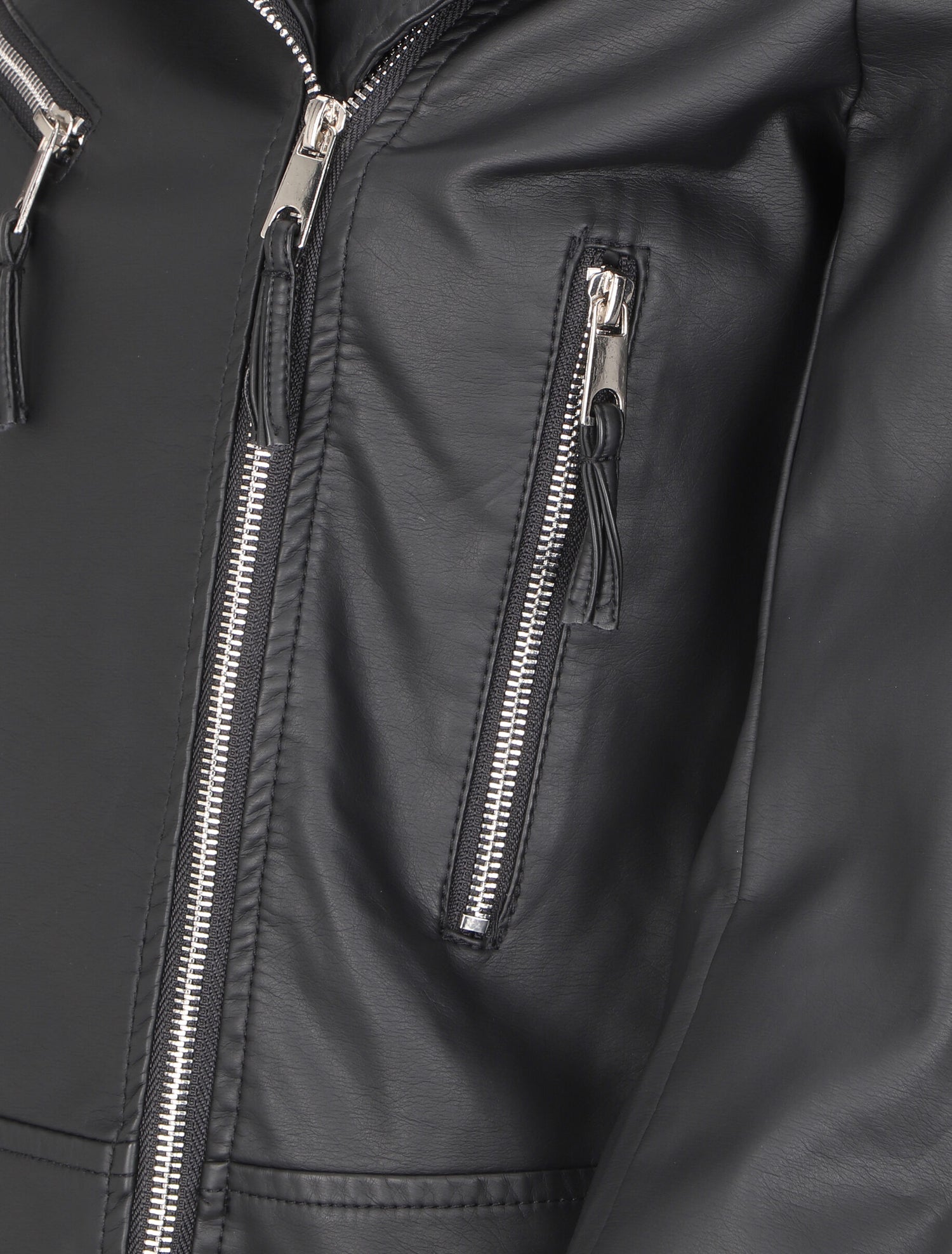 Perfecto court en simili - Noir - 3