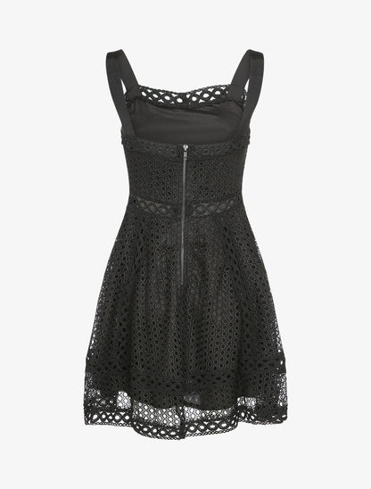 Robe patineuse en crochet - Noir - 2