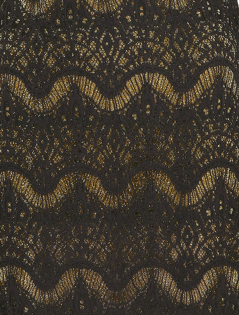 Robe en dentelle à doublure irisée - Doré - 3