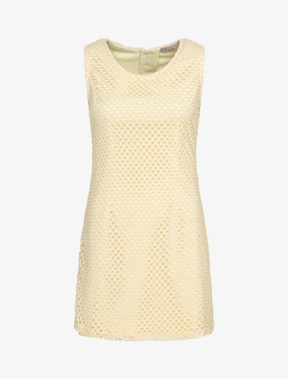 Robe droite effet résille - Beige - 1