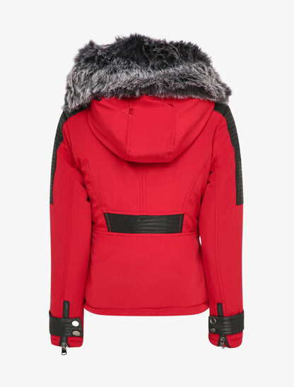 Doudoune à double zips et à empiècements - Rouge/noir - 2