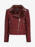 Veste fourrée à col cranté - Lie de vin - 1