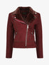 Veste fourrée à sangles - Lie de vin - 1