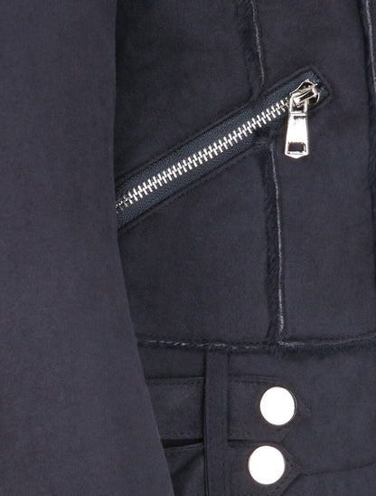 Veste fourrée à sangles - Marine - 3