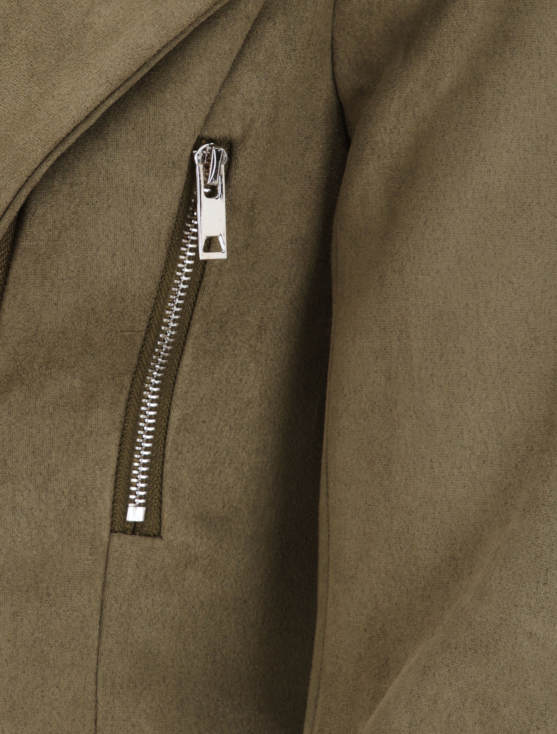 Manteau à col cranté et intérieur fourré - Kaki - 3