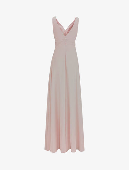 Robe longue empire à détail plissé - Rose poudré - 2