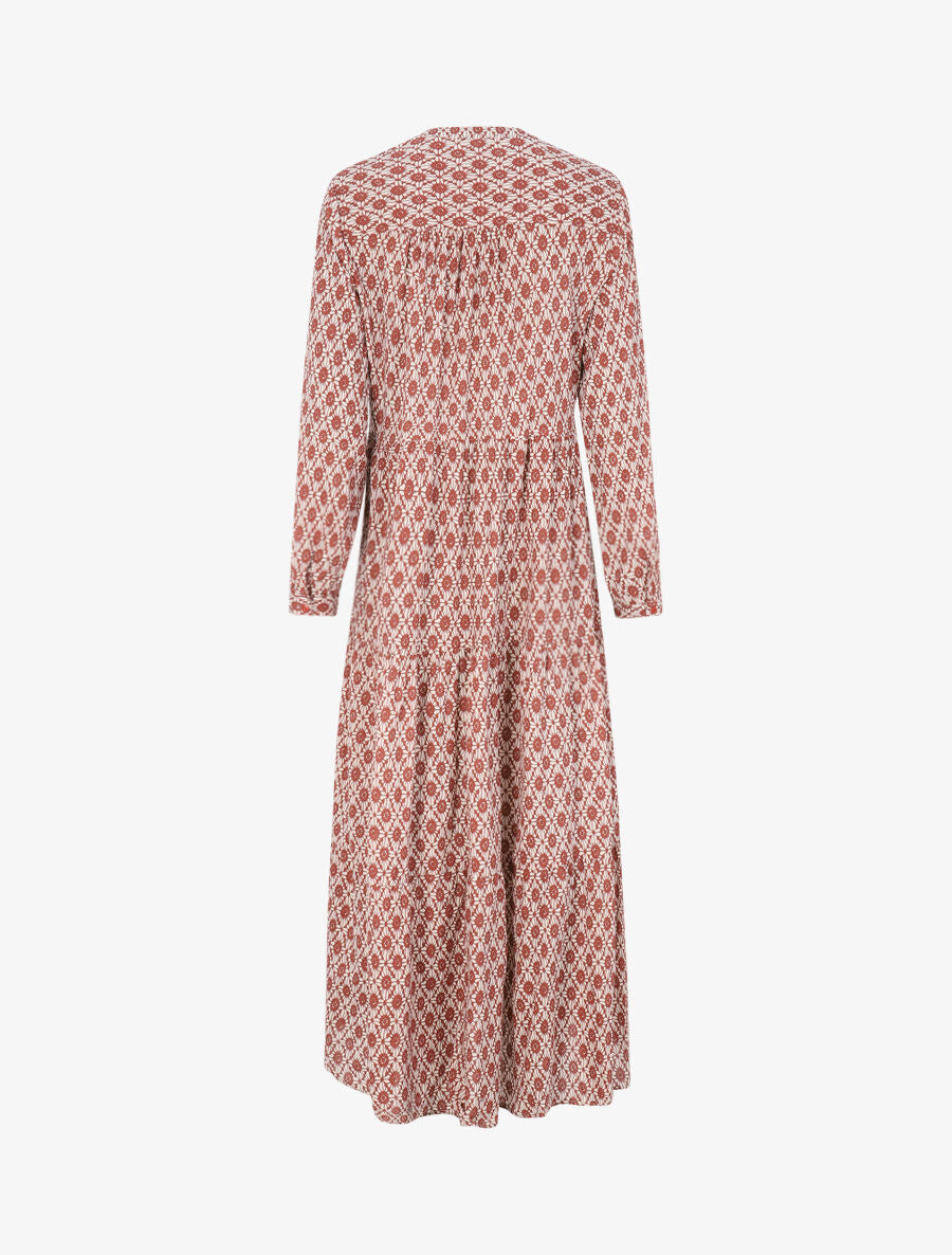 Robe longue à imprimé baroque - Vieux rose - 2