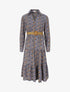 Robe longue à imprimé primevères - Bleu - 1
