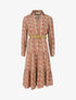 Robe longue à imprimé primevères - Marron - 1