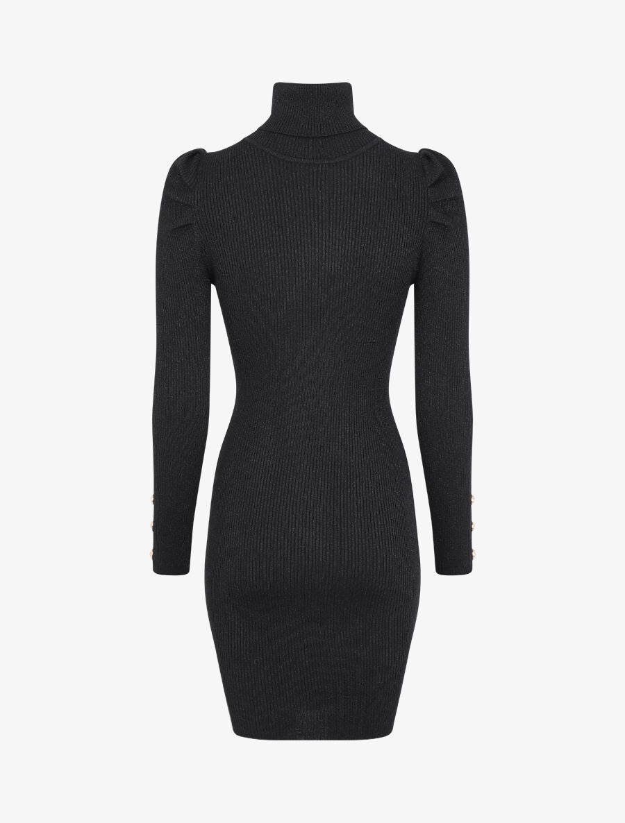 Robe pull irisée à col roulé - Noir - 2