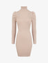 Robe pull irisée à col roulé - Beige - 1