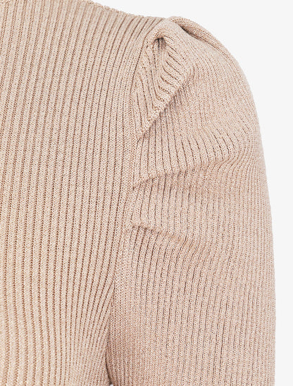 Robe pull irisée à col roulé - Beige - 3
