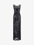 Robe longue fendue à sequins et décolleté dans le dos - Noir - 1