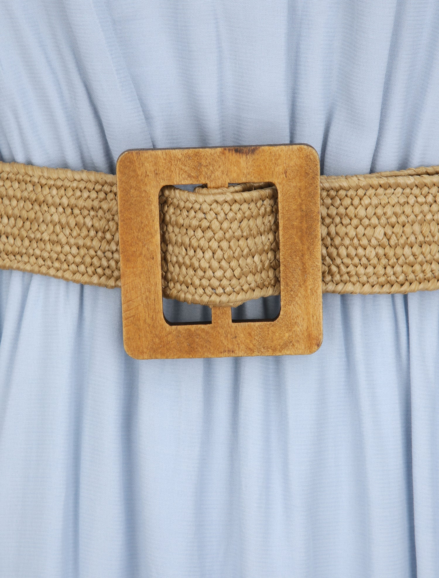 Robe longue unie à bretelles fines - Bleu clair - 3