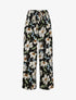 Pantalon wide leg imprimé hibiscus - Noir - 5